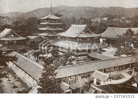 古写真 1926年 奈良の法隆寺 古写真 1926年 奈良の法隆寺 137143313