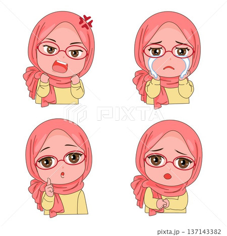 muslim hiijab girl emoticon set muslim hiijab girl emoticon set 137143382