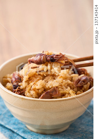 ホタルイカの炊き込みご飯 春の旬ごはん ホタルイカの炊き込みご飯 春の旬ごはん 137143414