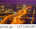 Aerial View Of Vo Van Kiet Street And Tau Hu Canal In Ho Chi Minh City At Night, Vietnam. 137144289