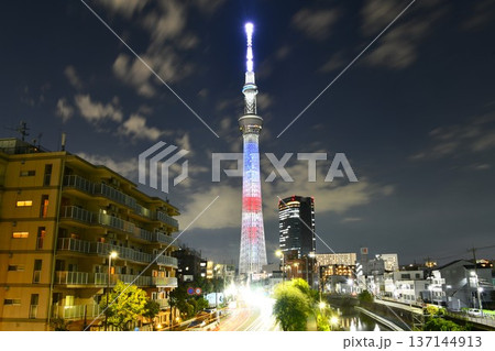 東京スカイツリー 特別ライティング アメリカ合衆国 東京スカイツリー 特別ライティング アメリカ合衆国 137144913
