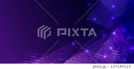 Triangle lines glowing, internet network speed, techology futuristic background. 137145113