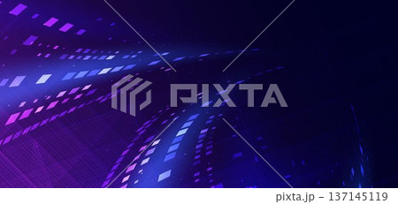Digital technology background with blue square lines wave lines lighting effect on dark background. Digital technology background with blue square lines wave lines lighting effect on dark background. 137145119