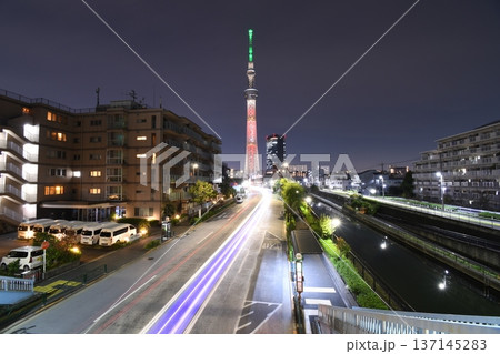 東京スカイツリー 特別ライティング ハロウィン 東京スカイツリー 特別ライティング ハロウィン 137145283