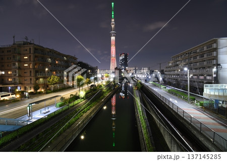 東京スカイツリー　特別ライティング　ハロウィン 137145285