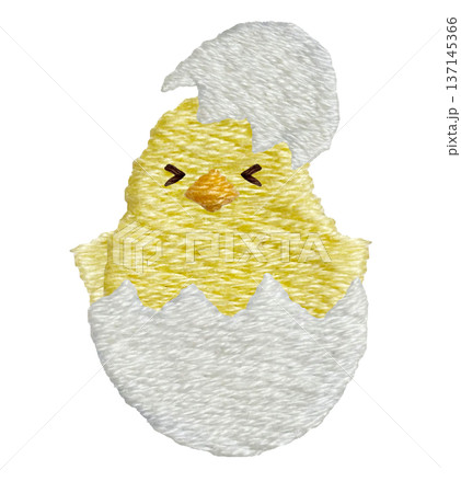 【たまごとひよこ】手刺繍イラスト素材 137145366