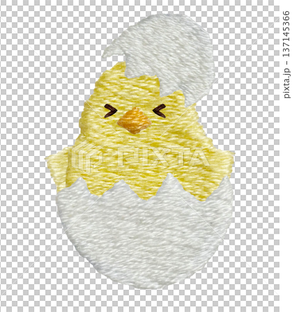 【たまごとひよこ】手刺繍イラスト素材 137145366
