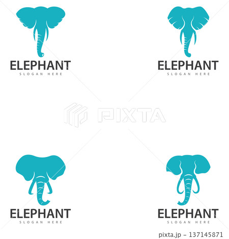 elephant logo vector icon. zoo elephant symbol simple head icon face african logo 137145871