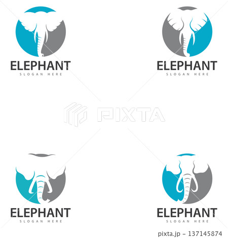 elephant logo vector icon. zoo elephant symbol simple head icon face african logo elephant logo vector icon. zoo elephant symbol simple head icon face african logo 137145874