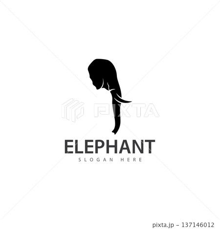 elephant logo vector icon. zoo elephant symbol simple head icon face african logo 137146012