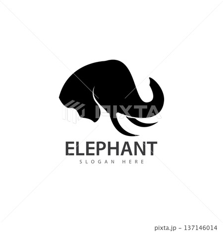 elephant logo vector icon. zoo elephant symbol simple head icon face african logo 137146014