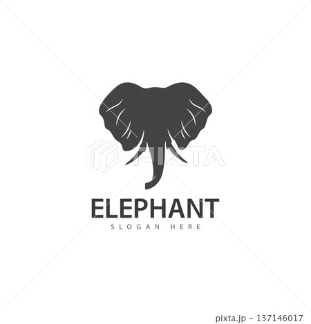 elephant logo vector icon. zoo elephant symbol simple head icon face african logo 137146017