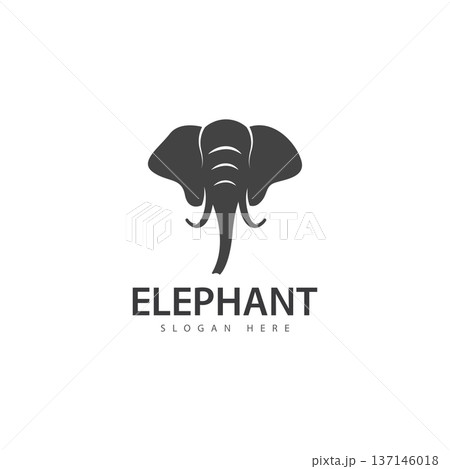 elephant logo vector icon. zoo elephant symbol simple head icon face african logo 137146018