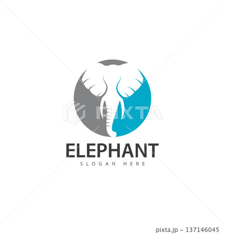 elephant logo vector icon. zoo elephant symbol simple head icon face african logo elephant logo vector icon. zoo elephant symbol simple head icon face african logo 137146045