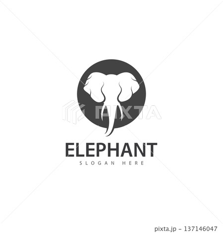 elephant logo vector icon. zoo elephant symbol simple head icon face african logo elephant logo vector icon. zoo elephant symbol simple head icon face african logo 137146047