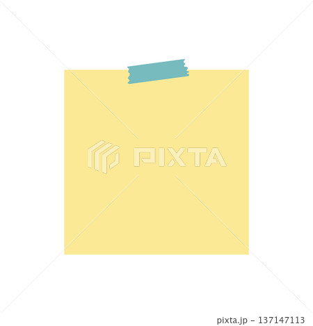 マスキングテープでとめているメモ用紙 137147113