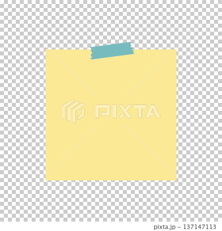 マスキングテープでとめているメモ用紙 137147113