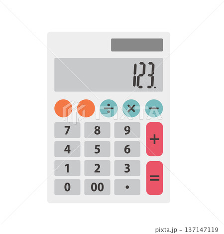 シンプルでフラットな計算機のイラスト 137147119