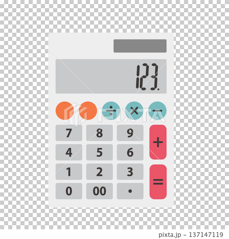 シンプルでフラットな計算機のイラスト 137147119