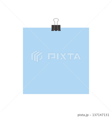 ダブルクリップでとめているメモ用紙 137147131