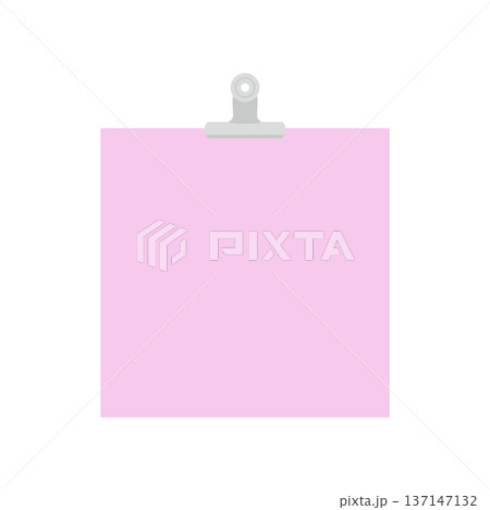 目玉クリップでとめているメモ用紙 137147132