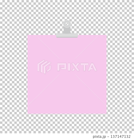 目玉クリップでとめているメモ用紙 137147132