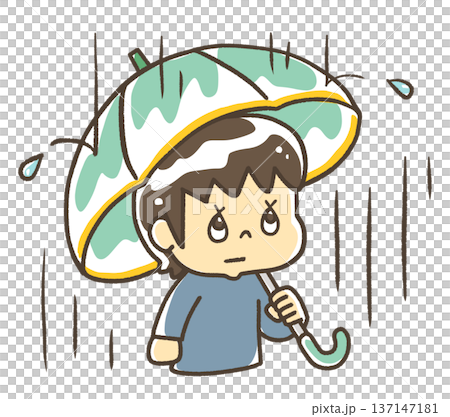 因為下雨，所以有人撐著傘。 137147181