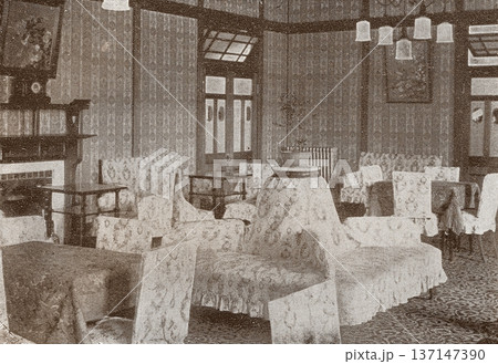古写真　1926年　奈良ホテルの喫煙室 137147390