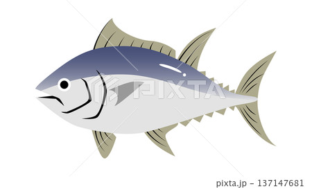 シンプルでかわいい鮪(マグロ)のイラスト 食べ物・魚のベクター素材 シンプルでかわいい鮪(マグロ)のイラスト 食べ物・魚のベクター素材 137147681