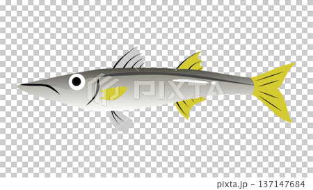 シンプルでかわいいカマスのイラスト 食べ物・魚のベクター素材 シンプルでかわいいカマスのイラスト 食べ物・魚のベクター素材 137147684