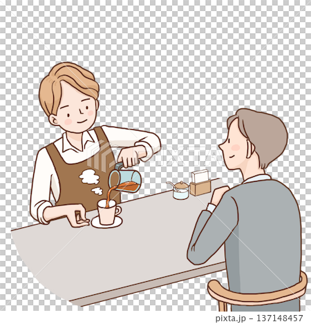 Enjoying coffee at a cafe 137148457