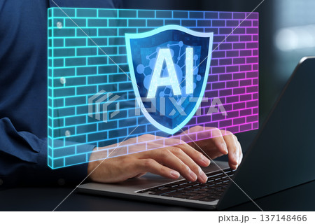 AI搭載のファイアウォール。機械学習テクノロジー。適応型の侵入防止および脅威検知システム。ネットワー 137148466