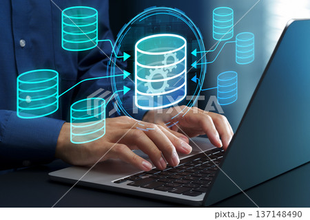 データウェアハウス。ビッグデータ分析のための統合データベース。ビジネスインテリジェンスのためにノート 137148490