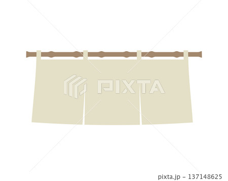 ベージュ色の暖簾のイラスト 137148625