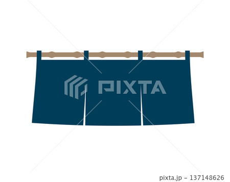 紺色の暖簾のイラスト 137148626