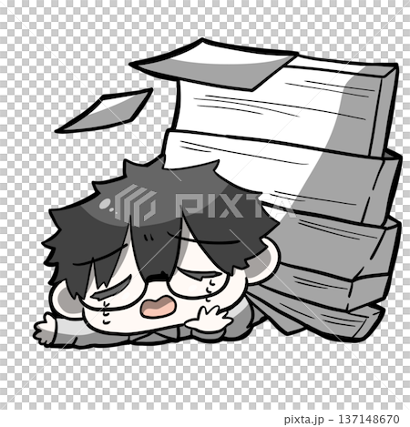 祈老師正忙著處理文書工作。 137148670