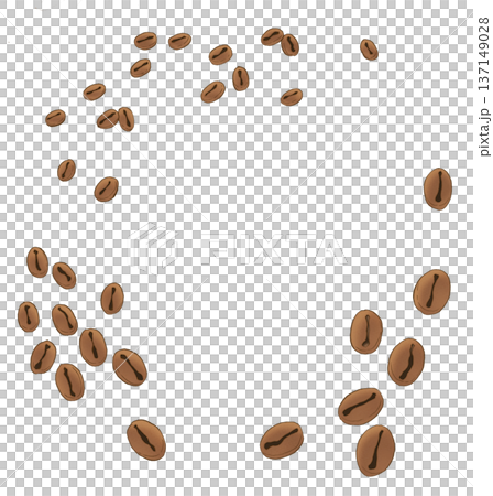咖啡豆呈圓形排列的插圖 137149028