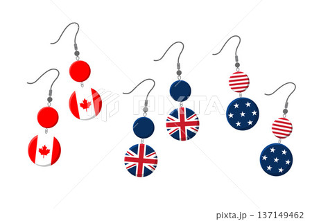 Patriotic Earrings Collection Inspired by Flags of Different Countries with Colorful National Designs 137149462