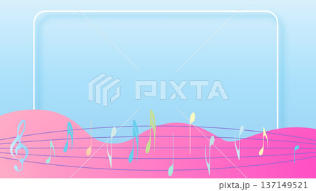 Pastel Music background with Waving melody lines and musical note. Pastel Music background with Waving melody lines and musical note. 137149521