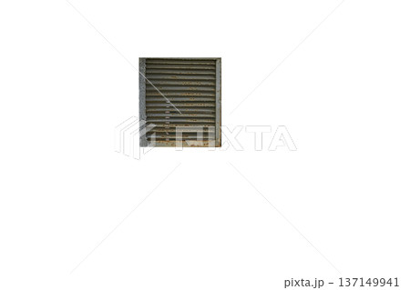 Metal grille ventilation holes lattice on white Metal grille ventilation holes lattice on white 137149941