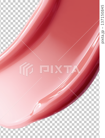 Shiny pink cosmetic smear of lip gloss or oil shown isolated on white background, illustrating beauty care concept theme Shiny pink cosmetic smear of lip gloss or oil shown isolated on white background, illustrating beauty care concept theme 137150845