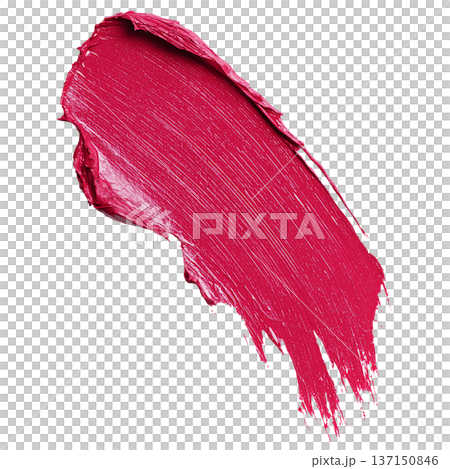 Pink lipstick smear berry mauve color, rich matte finish in closeup style isolated on white background, beauty and cosmetics care 137150846