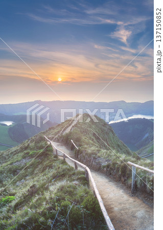 Mountain landscape Ponta Delgada island, Azores 137150852