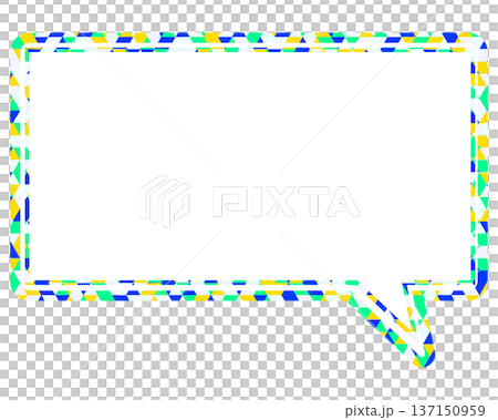 Stained glass style speech bubble, triangle pattern, square Stained glass style speech bubble, triangle pattern, square 137150959