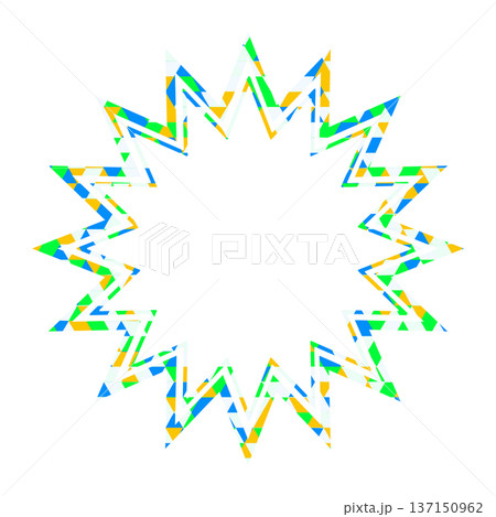 ステンドグラス風吹き出し　三角形模様　ギザギザした形 137150962