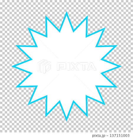 Simple colored line speech bubble with jagged shape 137151003