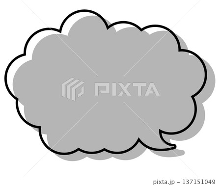 シンプルな線がずれた吹き出し 丸みのある雲形 シンプルな線がずれた吹き出し 丸みのある雲形 137151049