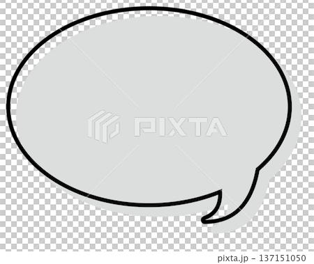 Simple speech bubble with misaligned lines - round Simple speech bubble with misaligned lines - round 137151050