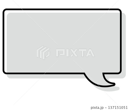 シンプルな線がずれた吹き出し　四角形 137151051