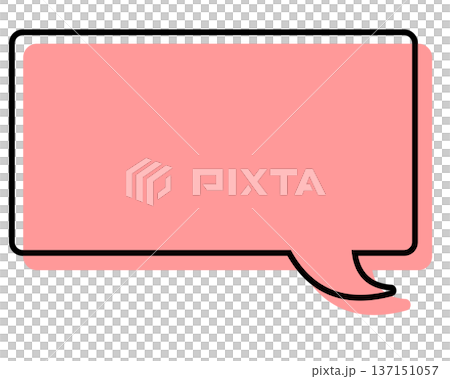 Simple speech bubble with misaligned lines - Rectangle Simple speech bubble with misaligned lines - Rectangle 137151057